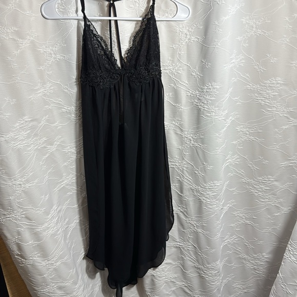 Linea Donatella nighty black long with beaded detail on bodice sheer medium - Picture 1 of 11